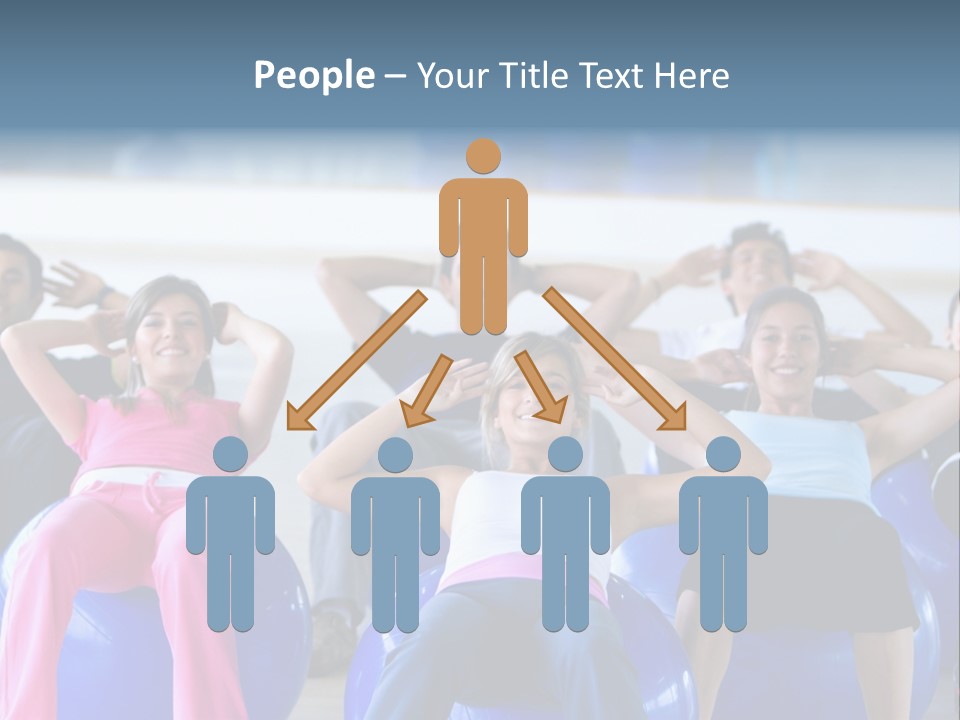 A Group Of People Sitting On Exercise Balls In A Gym PowerPoint Template
