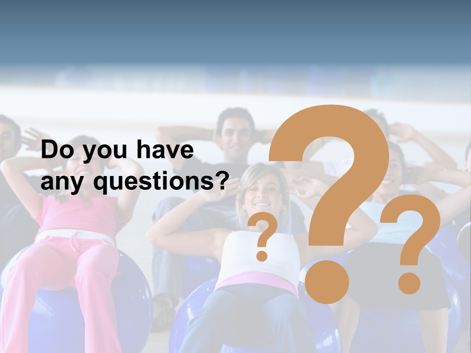A Group Of People Sitting On Exercise Balls In A Gym PowerPoint Template