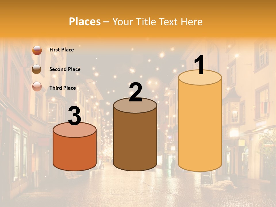 A City Street Filled With Lots Of Lights PowerPoint Template