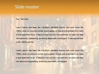 A City Street Filled With Lots Of Lights PowerPoint Template