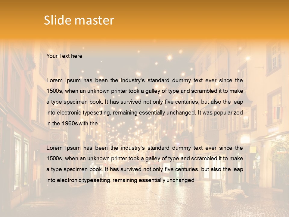 A City Street Filled With Lots Of Lights PowerPoint Template