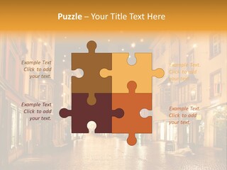 A City Street Filled With Lots Of Lights PowerPoint Template