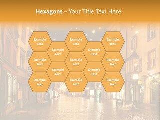 A City Street Filled With Lots Of Lights PowerPoint Template