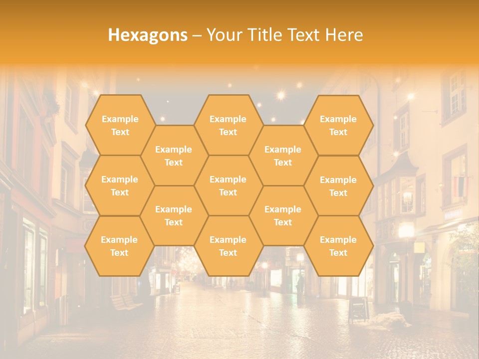 A City Street Filled With Lots Of Lights PowerPoint Template