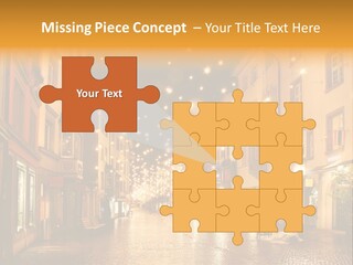 A City Street Filled With Lots Of Lights PowerPoint Template