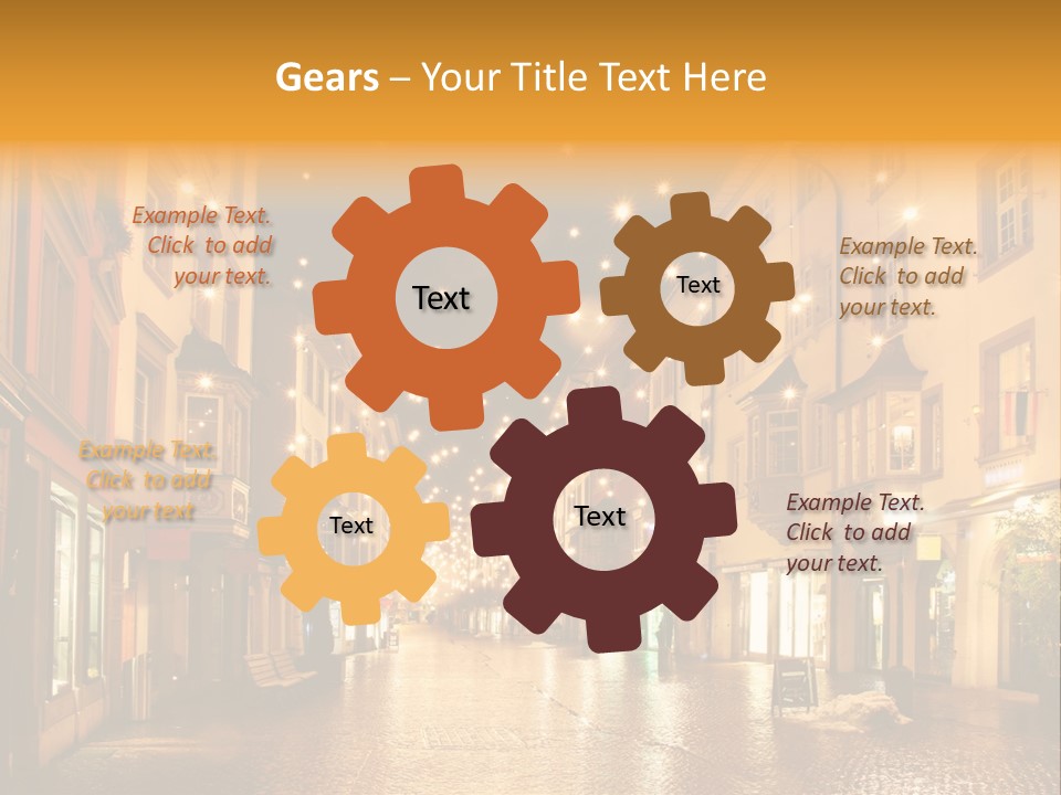 A City Street Filled With Lots Of Lights PowerPoint Template