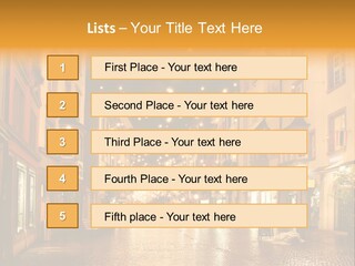 A City Street Filled With Lots Of Lights PowerPoint Template