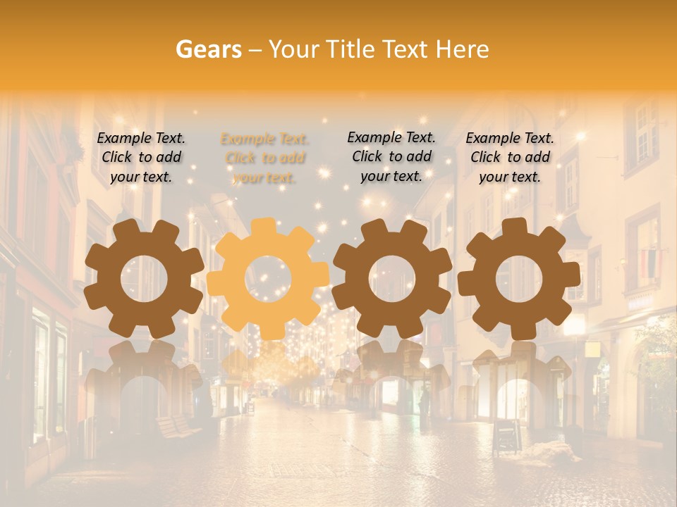 A City Street Filled With Lots Of Lights PowerPoint Template