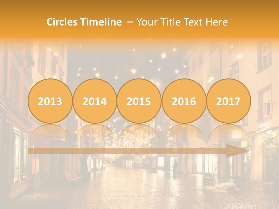 A City Street Filled With Lots Of Lights PowerPoint Template