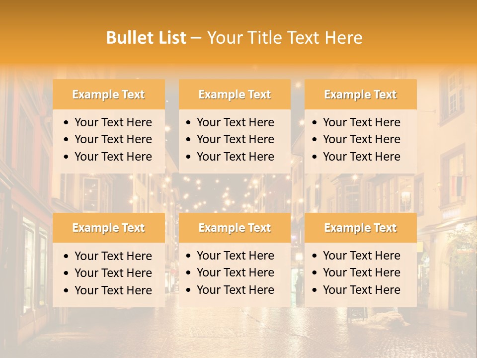 A City Street Filled With Lots Of Lights PowerPoint Template