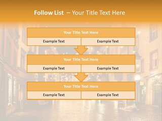 A City Street Filled With Lots Of Lights PowerPoint Template