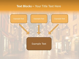 A City Street Filled With Lots Of Lights PowerPoint Template
