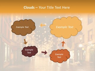 A City Street Filled With Lots Of Lights PowerPoint Template