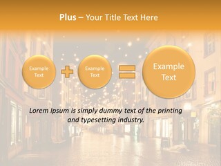 A City Street Filled With Lots Of Lights PowerPoint Template