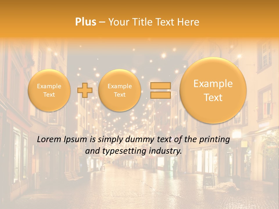 A City Street Filled With Lots Of Lights PowerPoint Template
