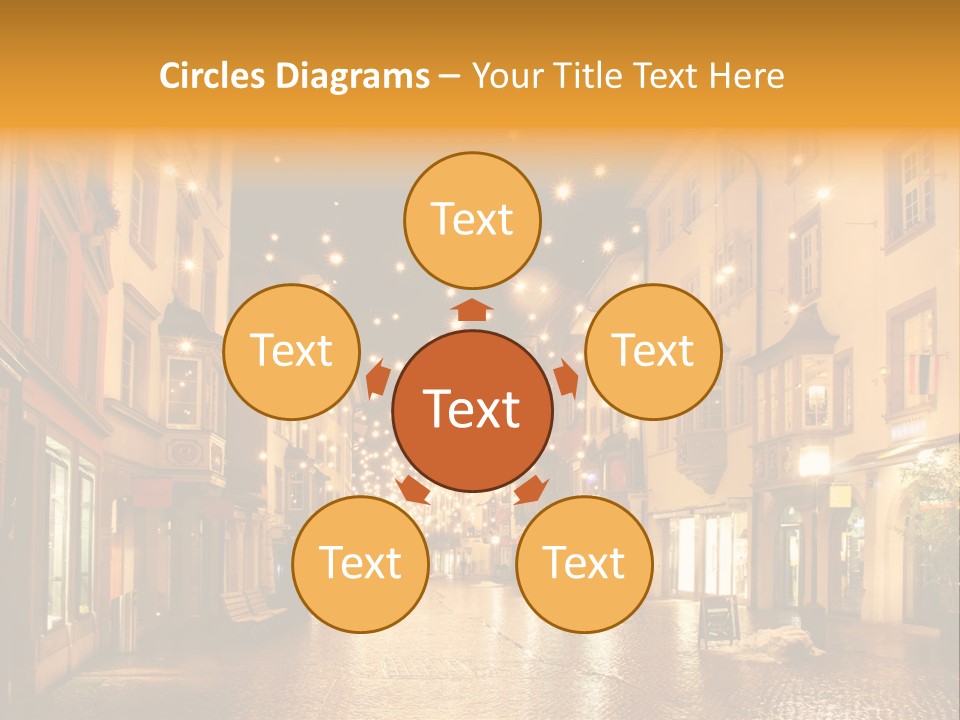 A City Street Filled With Lots Of Lights PowerPoint Template