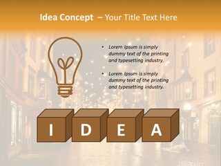 A City Street Filled With Lots Of Lights PowerPoint Template