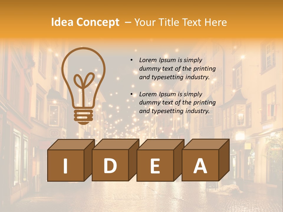 A City Street Filled With Lots Of Lights PowerPoint Template