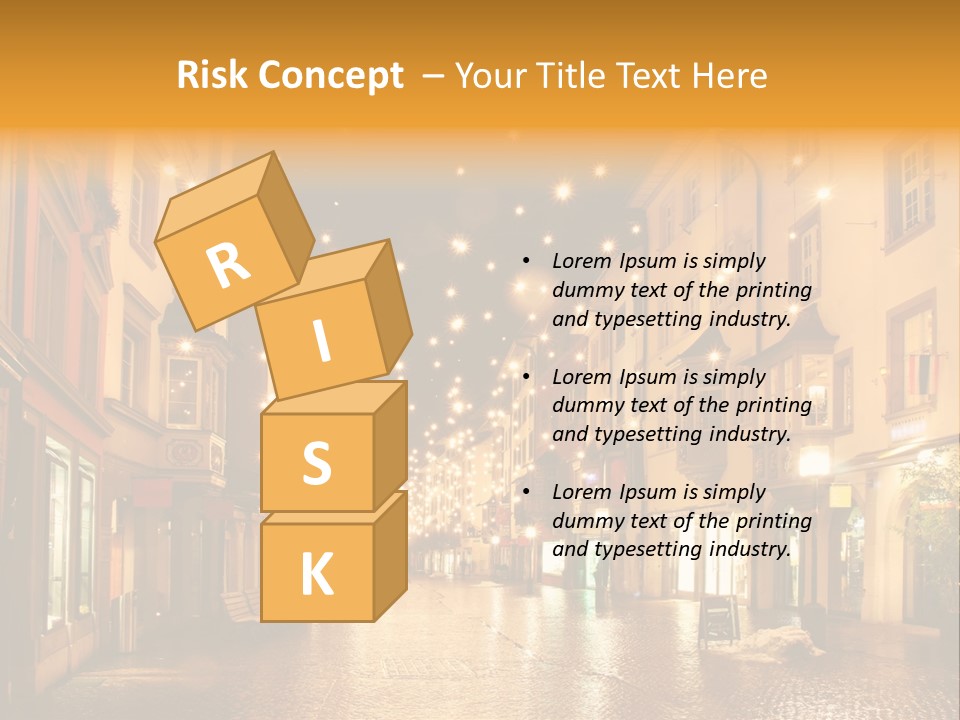 A City Street Filled With Lots Of Lights PowerPoint Template