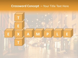 A City Street Filled With Lots Of Lights PowerPoint Template