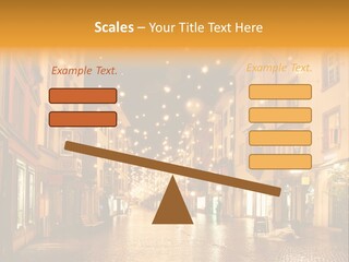 A City Street Filled With Lots Of Lights PowerPoint Template