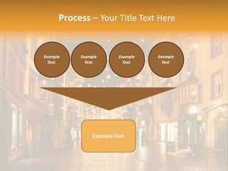 A City Street Filled With Lots Of Lights PowerPoint Template