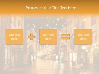 A City Street Filled With Lots Of Lights PowerPoint Template