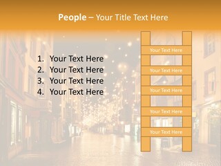 A City Street Filled With Lots Of Lights PowerPoint Template