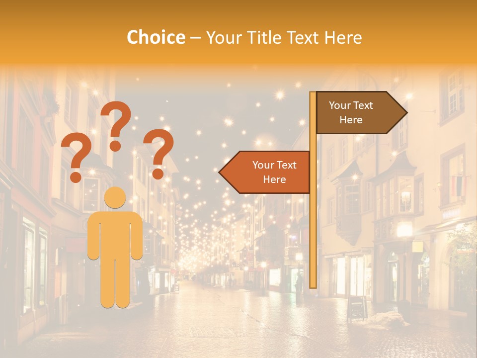 A City Street Filled With Lots Of Lights PowerPoint Template