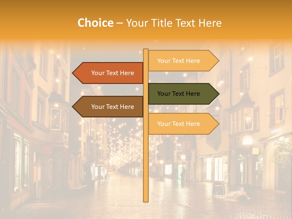 A City Street Filled With Lots Of Lights PowerPoint Template
