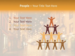 A City Street Filled With Lots Of Lights PowerPoint Template