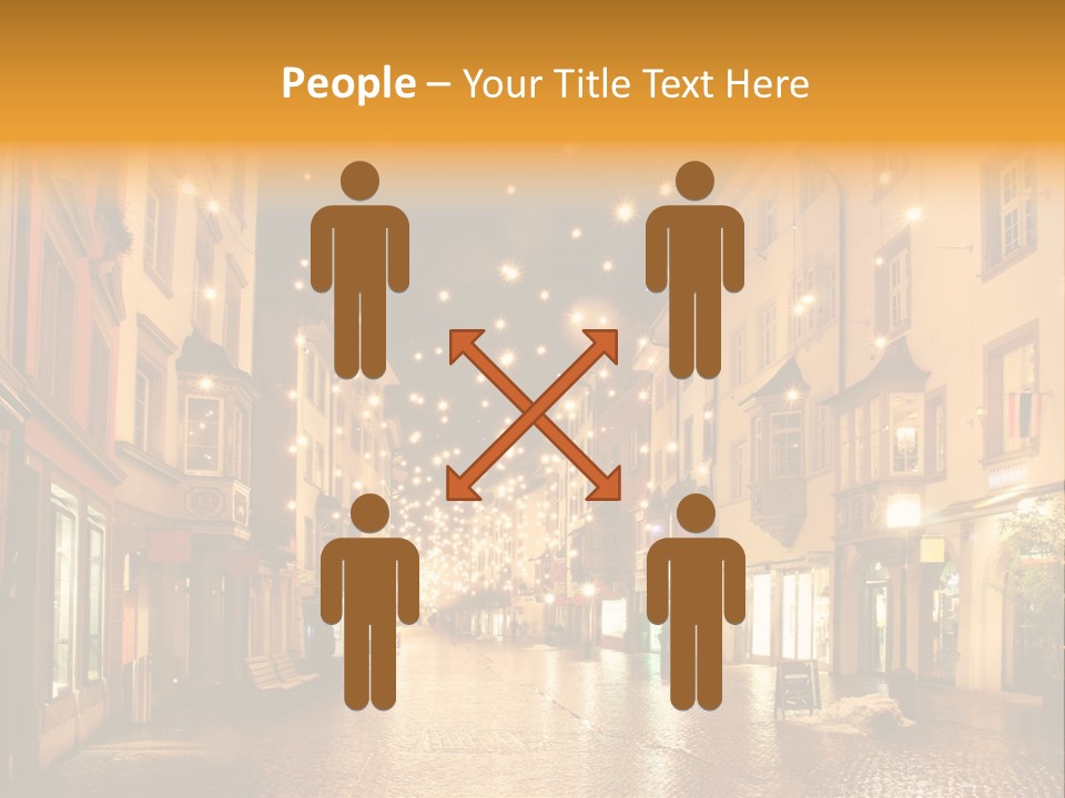 A City Street Filled With Lots Of Lights PowerPoint Template