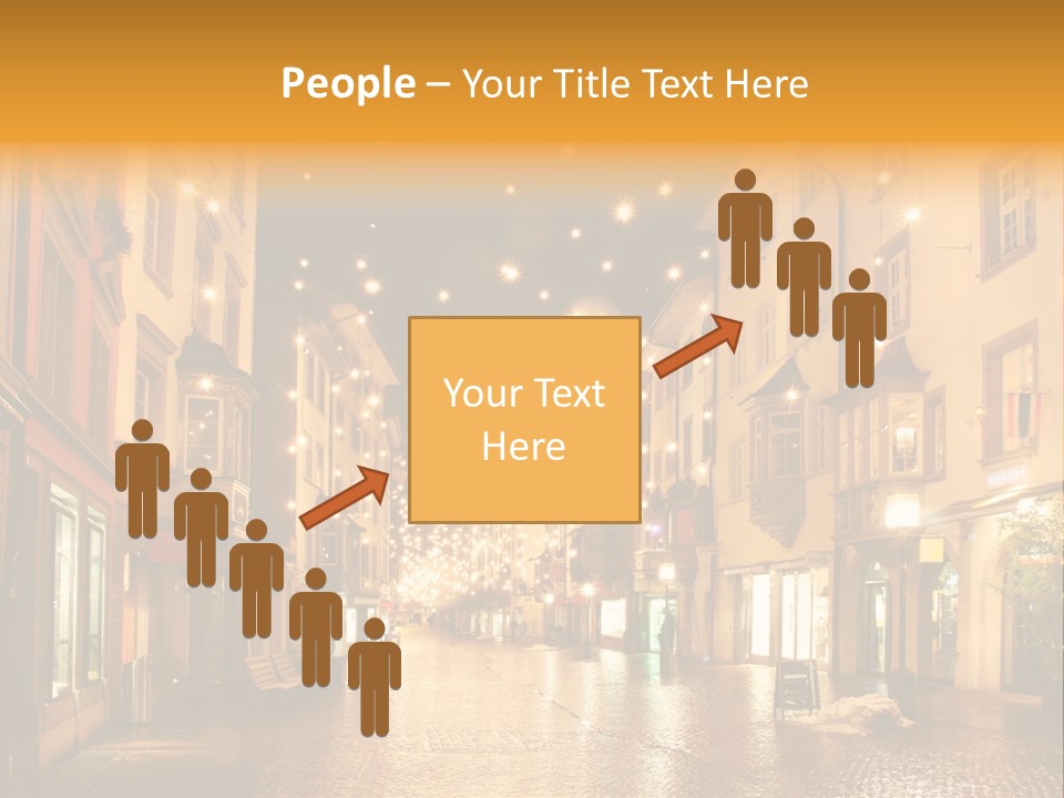 A City Street Filled With Lots Of Lights PowerPoint Template