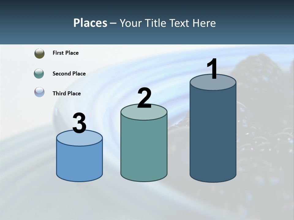 A Blue Bowl Filled With Blackberries On Top Of A Table PowerPoint Template