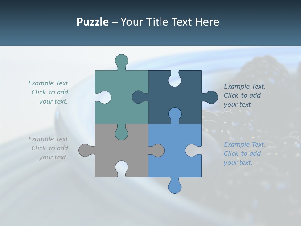 A Blue Bowl Filled With Blackberries On Top Of A Table PowerPoint Template