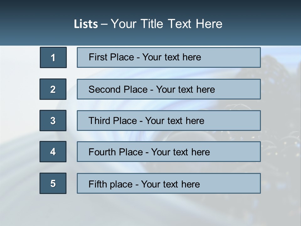 A Blue Bowl Filled With Blackberries On Top Of A Table PowerPoint Template
