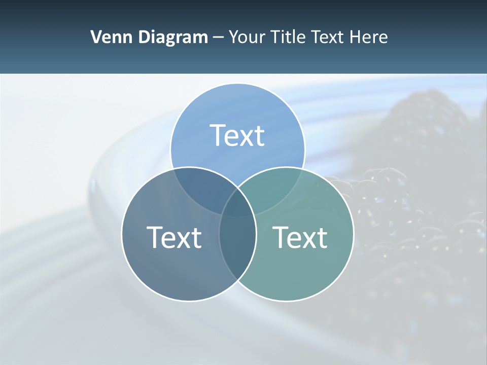 A Blue Bowl Filled With Blackberries On Top Of A Table PowerPoint Template