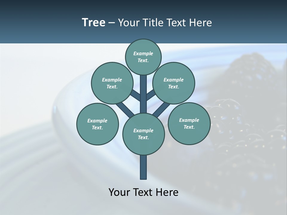 A Blue Bowl Filled With Blackberries On Top Of A Table PowerPoint Template