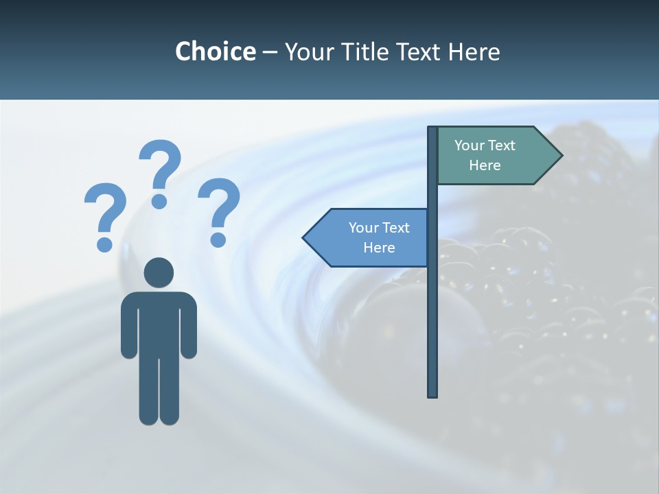 A Blue Bowl Filled With Blackberries On Top Of A Table PowerPoint Template