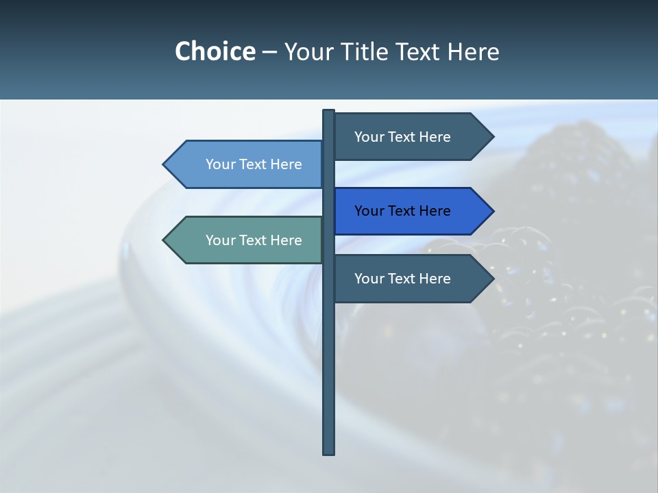 A Blue Bowl Filled With Blackberries On Top Of A Table PowerPoint Template