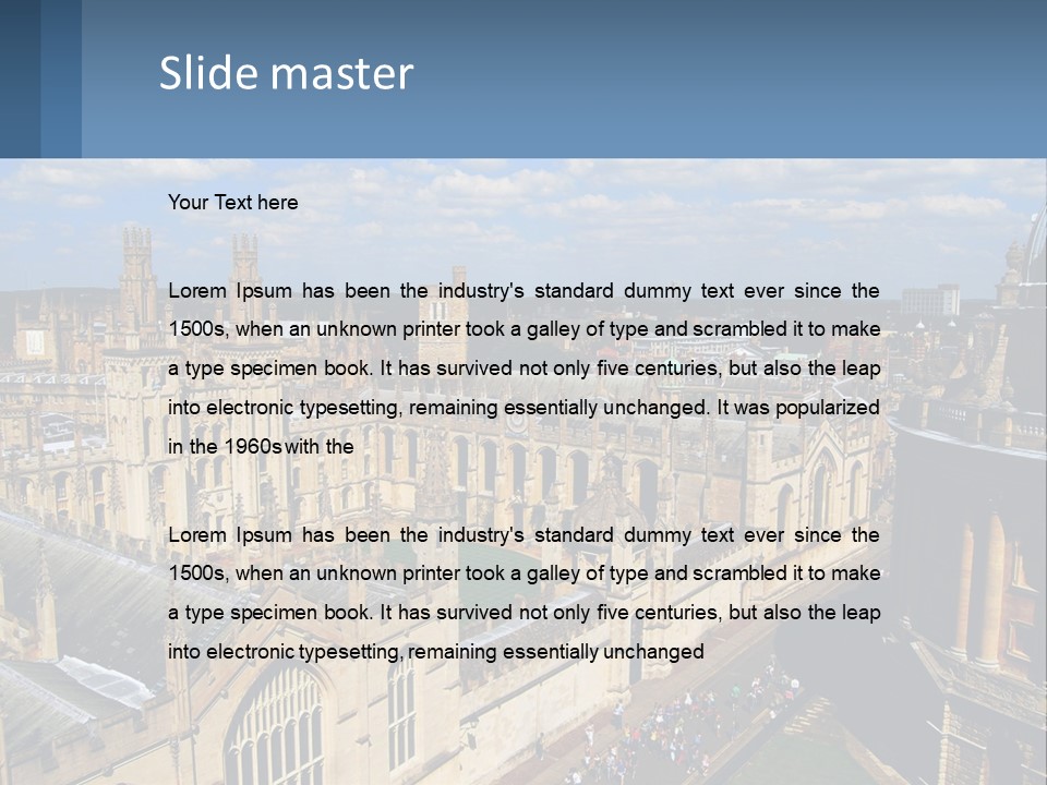 An Aerial View Of A Large Building With A Sky Background PowerPoint Template