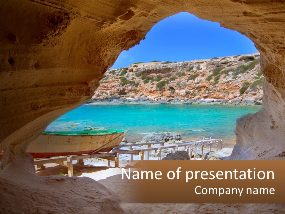Cove In Baster Terameters In Balearic Islands Of Spain PowerPoint Template