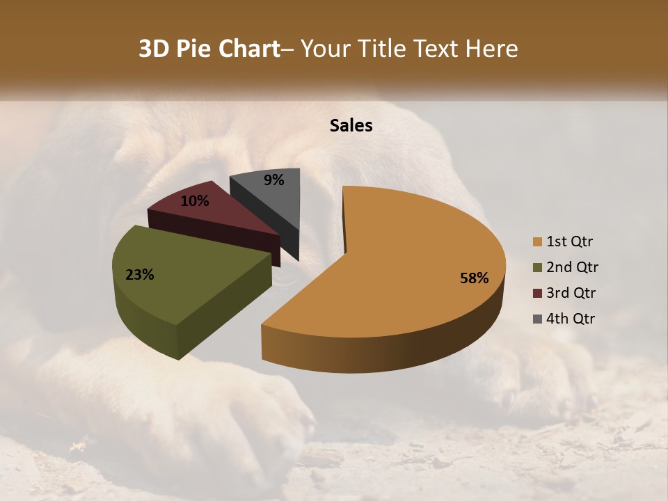 A Brown Dog Laying Down On The Ground PowerPoint Template