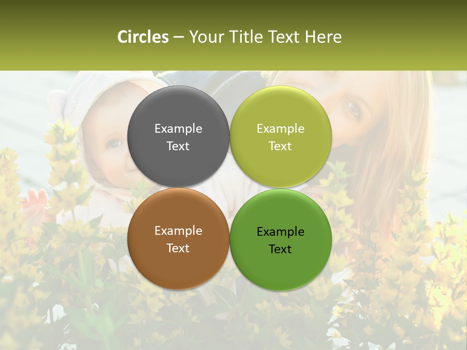 A Woman Holding A Baby In A Field Of Flowers PowerPoint Template