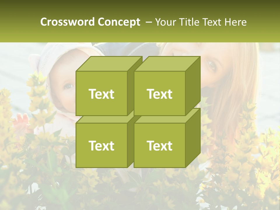 A Woman Holding A Baby In A Field Of Flowers PowerPoint Template