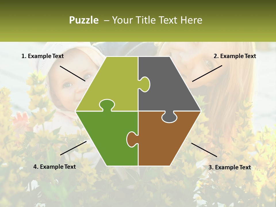 A Woman Holding A Baby In A Field Of Flowers PowerPoint Template