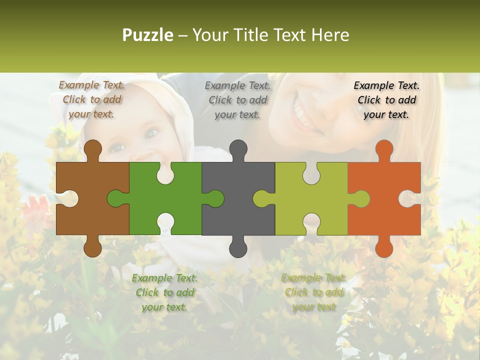 A Woman Holding A Baby In A Field Of Flowers PowerPoint Template