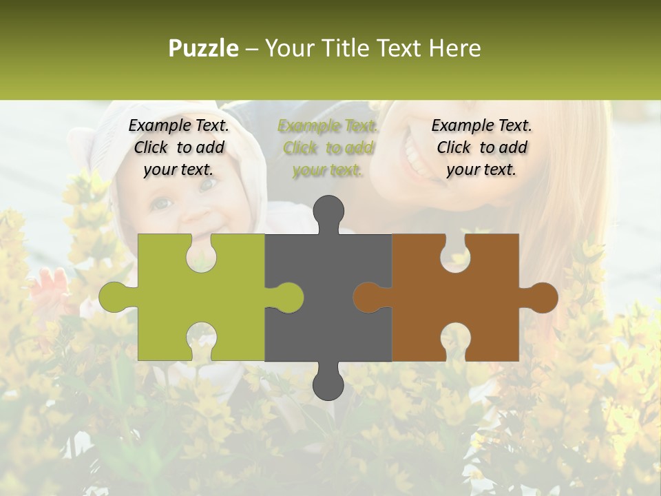 A Woman Holding A Baby In A Field Of Flowers PowerPoint Template