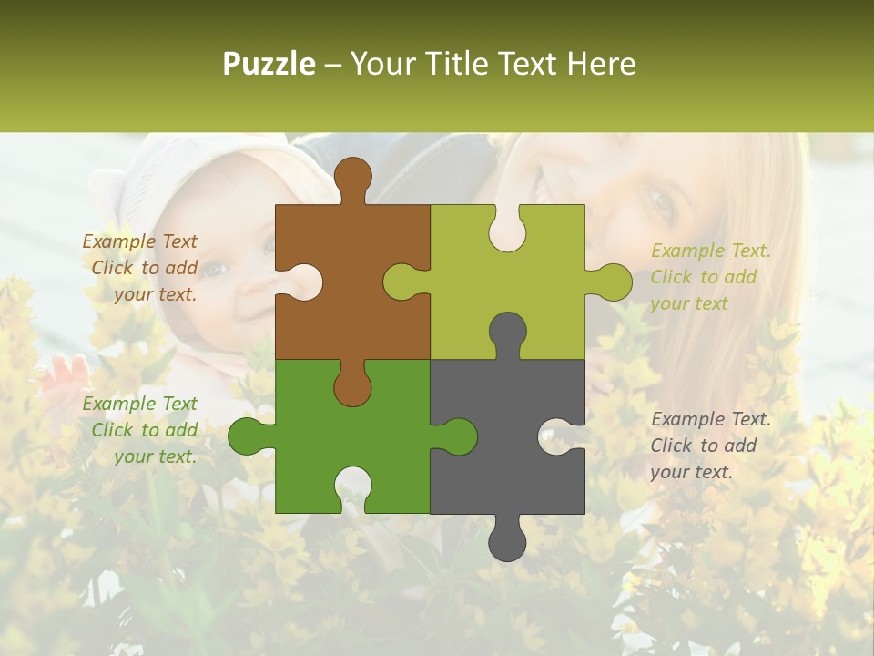 A Woman Holding A Baby In A Field Of Flowers PowerPoint Template