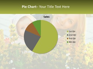 A Woman Holding A Baby In A Field Of Flowers PowerPoint Template